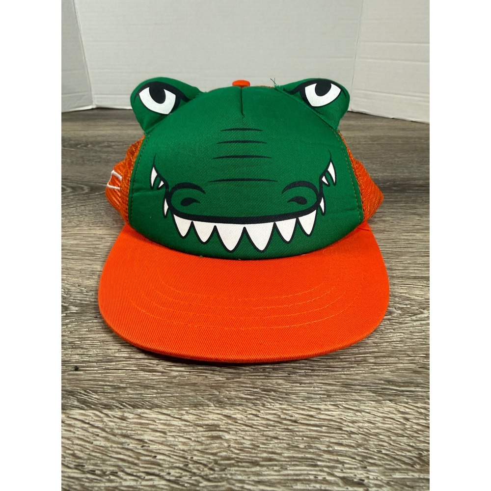 Florida Gators Mascot Trucker Hat Orange Green 3D Character Snapback Cap OSFM